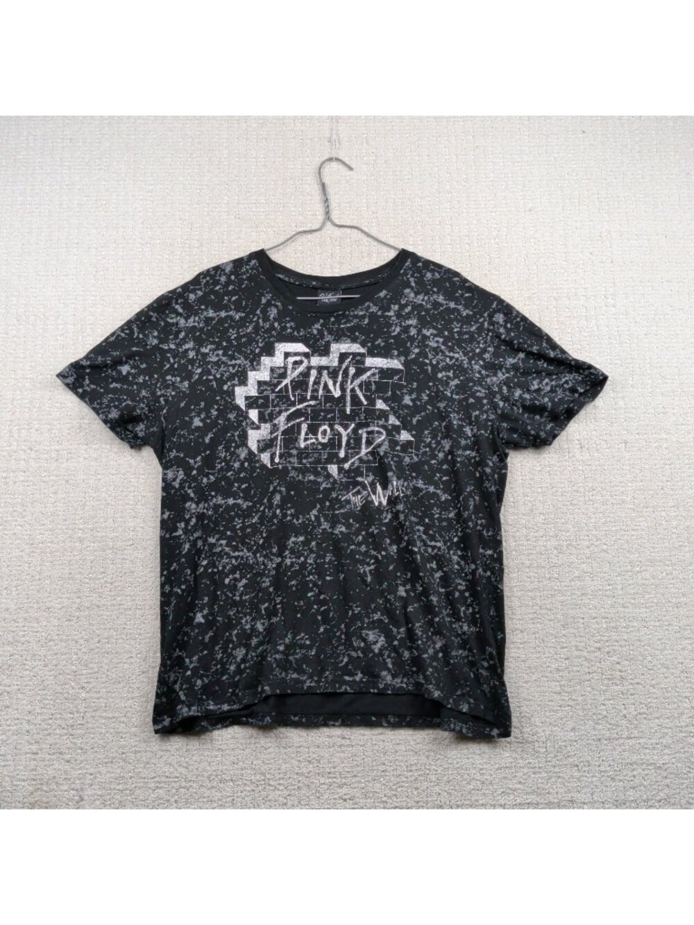 Pink Floyd The Wall T-Shirt Black Acid Wash Retro Graphic Band Tee Adult Sz L*